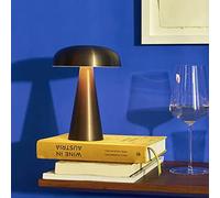 Lampe de table sans fil en forme de champignon, veilleuse moderne à intensité variable, alimentée par piles rechargeables, lampe de chevet pour table à manger, bar, restaurant, jardin, patio, intéri