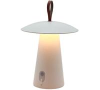 Lumisky – Lampe de table FUNGY – sans fil, aluminium, anse cuir, LED blanc chaud – H29 cm