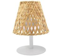 Lumisky Lampe de table sans fil bambou naturel LED blanc chaud/blanc dimmable IBIZA H26cm