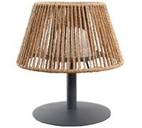 Lumisky Lampe de table sans fil en raphia naturel LED blanc chaud/blanc dimmable STANDY MINI RAFFY H22cm