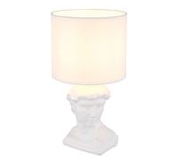 Lampe de table Statue Céramique Lampe de table Sculpture César Lampe de chevet Abat-jour textile blanc, 1x douille E14, DxH 17,5x33 cm