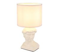 Lampe de table statue lampe de table en céramique sculpture César lampe de chevet abat-jour textile crème, 1x douille E14, PxH 17,5x33 cm