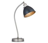 Lampe de table Task, plaque en étain vieilli, peinture noire mate