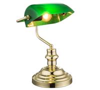 Lampe de table Télécommande Lampe de banquier verte Eclairage rétro dimmable en kit, ampoules LED RGB incluses