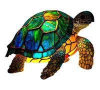 Lampe de table - Tortue en résine colorée - Veilleuse pour enfants - Intérieur - 1 ampoule