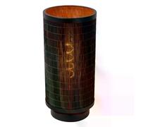 Lampe de table tube noire rotin E27 Tagalog Lucide
