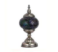 Lampe de Table Turque Marocaine Faite à la Main en mosaïque de Verre de Style Tiffany, veilleuse Romantique rétro méditerranéenne pour Chambre à Coucher, Salon, café, lumières décoratives Cadeaux, E