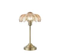 Lampe de table verre ambre laiton antique E27 H42 cm - Markslojd Kurage