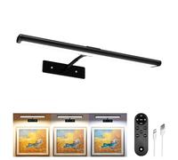 Lampe de tableau sans fil, 4 800 mAh, rechargeable, lumière magnétique réglable à 180° avec minuterie, applique murale LED pour photos, cible de fléchettes, œuvres d'art, galerie - Doré (lot de 1
