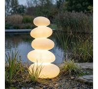 Lampe de terrasse LED Lucande Soriel, blanche, 72 cm, stepdim, IP54 Soriel Lucande, dimmable, blanc, Matière Plastique, Moderne