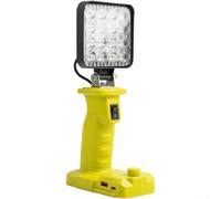 Lampe de travail 16 LED 1500 lm USB C Charge rapide ABS Basse tension Protection pour P107 P108 P189 18 V Atelier Camping Garage Utilisation