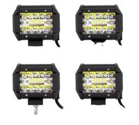 Lampe de travail à LED, luminosité 60W, étanche IP67, ajustement universel , 4 spots