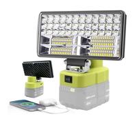 Lampe de travail compatible avec batterie RYOBI 18 V, 6 000 lm 40 W, lumière LED sans fil pour extérieur, randonnée, voiture, camping, garage, éclairage émergrncy (piles non incluses)