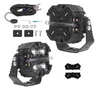 Lampe de travail LED 160 W RGB, feux de jour, blanc/ambre, 3,5 pouces, pour SUV, quad, bateaux et bateaux de plaisance, IP68, 4x4