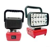 Lampe de Travail LED 18V Rechargeable USB Haute pour luminosité(MWQ) | 18 LED, 6000 lumens, 40W, charge USB, batteries 18V, sécurité surchauffe