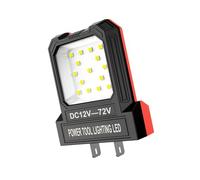 Lampe de travail LED 550LM pour batterie d'outils électriques 12-72V Rouge | Luminosité 550LM avec espacement de prise réglable pour batterie d'outils électriques de 12-72 V multifonction