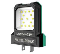 Lampe de travail LED 550LM sortie pour batterie d'outils électriques 12-72V | Luminosité 550LM avec espacement de prise réglable pour batterie d'outils électriques de 12-72 V multifonction