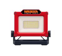 Lampe de travail LED avec batterie incluse 18-21 V 4,0 Ah | Spot rechargeable 3000 lm avec USB, 3 modes de lumière et base pliable | Compatible avec outils professionnels 18 V Haukka