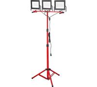 Lampe de travail LED avec support, 21 000 lumens, lampe de camping portable à trois têtes avec interrupteur individuel, trépied, cordon d'alimentation de 3,3 m, pour chantiers de construction intérieu