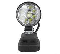 Lampe de travail LED pour batterie Li-ion 18 V, lampe à outils portable de 7,6 cm avec port de charge USB, tête rotative de 90 à 180 ° pour étude de terrain en plein air (C)