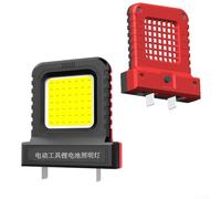 Lampe de travail LED pour outil électrique 20 V 21 V, projecteur lumineux 14 W avec prise réglable 20,5 à 40,5 mm, lanterne portable compacte pour réparation de camping, noir (rouge)