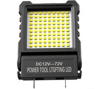 Lampe de travail LED rotative 18 W pour outils de 12 V à 85 V, broche de montage réglable de 20 à 41 mm, design de dissipation de la chaleur, double réglage de luminosité (12-72 V)
