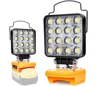 Lampe de travail LED sans fil pour batterie Dewalt 18 V/20 V, projecteurs pour Dewalt Light 48 W, éclairage compact, projecteur portable avec type C et USB charge rapide PD 3.0/18 W (sans batterie)