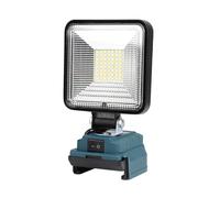 Lampe de travail LED sans fil pour Bosch 18-21 V, 50 W 4000 lm, avec ports de charge USB et de type C, projecteur portable, pour chantier de construction et camping (bleu B)