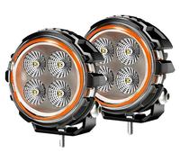 Lampe de travail, polyvalente, avec fonction de projecteur/spot, haute luminosité, modèle rond de 3 pouces (2PC)