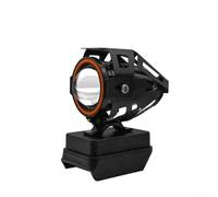 Lampe de travail portable LED 21 V AC DC alimentée par 3 modes de luminosité Boîtier en métal pour éclairage extérieur Camping Noir
