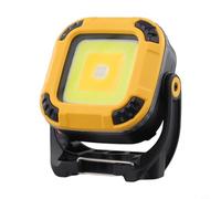 Lampe de travail portable rechargeable LED 1200 mAh Base trépied prête pour camping inspection lampe torche magnétique (jaune)