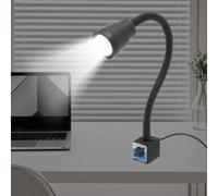 Lampe de travail pour machine - LED 5 W - Pied magnétique - Col de cygne flexible - Alimentation secteur CA - Pour tour/fraiseuse/perceuse - Noir