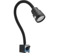 Lampe de travail pour machine - LED avec pied magnétique - Lumière blanche - 5 W - 120 lm - Col de cygne flexible de 50 cm - Prise UE - IP50 - Noir