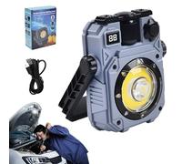 Lampe de travail rechargeable portable solaire 5 modes d'éclairage brillant | Lampe de travail LED solaire portable pour extérieur, réparation de voitures, chantier, mécanique, pêche, pannes