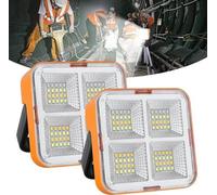Lampe de travail solaire rechargeable, 80 LED, 4 modes d'éclairage, pour l'extérieur
