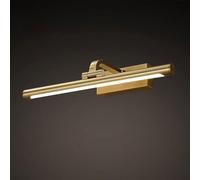 Lampe de vanité de salle de bain LED réglable à 180°, éclairage avant de miroir linéaire en laiton doré, luminaire de miroir LED mural for miroir de salle de bain, table de maquillage(52cm)