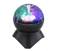 Lampe décorative, lampe de table, changement de couleur, boule disco rotative, enceinte Bluetooth, avec entrée USB et câble, LED RVB 3W, DxH 11x12,5 cm