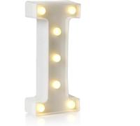 Lampe décorative LED en forme de lettres et chiffres de l'alphabet de la marque anso pour la maison, fête d'anniversaire, événement, éclairage de nuit - 22 cm (lettre I)