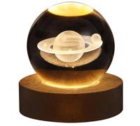 Lampe décorative - Saturne - Cristal - 6CM - Lumière chaude 3000K
