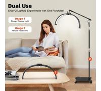 Lampe demi-lune, 36W/40W en rouge, pivotant à 350°, 110V/220V, avec support pour téléphone portable, réglable