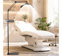Lampe Demi Lune Extension de Cils, Réglable en Hauteur & Pivotante à 360° | 24W Lampe Esthetique avec Plateau, 3 Températures de Couleur & 10 Niveaux, pour Beauté, au Tatouage et à la Manucure