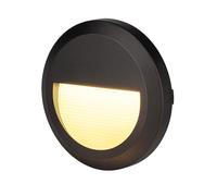 Lampe d'escalier Lampe d'extérieur Lampe de façade noire Lampe d'escalier Lampe de terrasse ronde, IP65, LED 2W 80Lm blanc neutre, DxH 15x2,7 cm