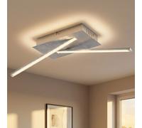 Plafonnier cristaux salon lumière argent métallisé plafonnier moderne, LED 12W 840Lm blanc chaud, L 48 cm