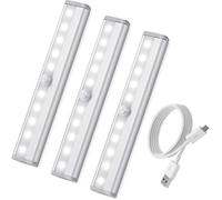 Lampe Détecteur de Mouvement - USB Rechargeable - LED - Blanc - Intérieur - 3PCS