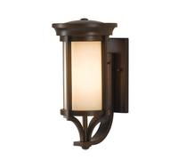 Lampe d'extérieur applique acier verre couleur crème bronze H 38,7 cm 1 lumière cour