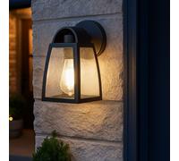 Lampe D'Extérieur Applique LED Filament Aluminium Noir Verre Transparent Balcon