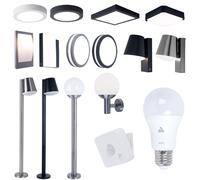 Lampe d'extérieur, applique murale, détecteur de mouvement, lampadaire de jardin, source lumineuse Smart LED, Bluetooth weiß - Deckenlampe rund