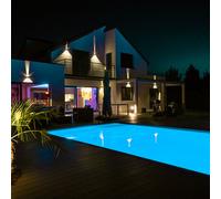 Applique murale maison blanche applique murale moderne d'extérieur carrée, spot LED UP & Down réglable, alu, LED 6W 660lm 4000K, LxPxH 10x10x10 cm