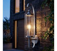 Lampe D'Extérieur Applique Murale Inox Éclaboussures Verre Clair H 52,5 CM [EEK: Nicht bewertet]