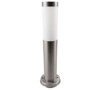 Lampe d'extérieur argentée Lampe de socle de jardin Lampadaire d'allée Lampe de terrasse Acier inoxydable, télécommande à intensité variable, RGB LED 8,5W 806Lm, DxH 7,6x45 cm